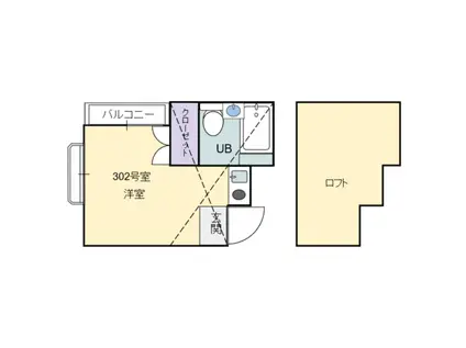 イーストワン西葛西II(ワンルーム/2階)の間取り写真