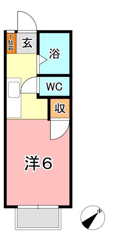 メゾンエポックA棟(ワンルーム/2階)の間取り写真