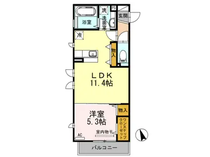ロイヤルガーデン三国ヶ丘壱番館(1LDK/3階)の間取り写真