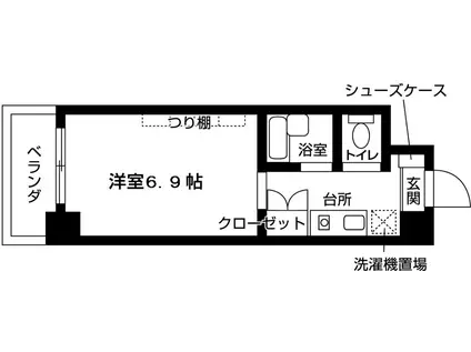 エスポワール八事(ワンルーム/2階)の間取り写真