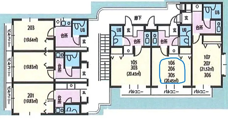 西葛西ロイヤルマンション 3階階 間取り