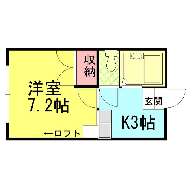 コーポ千木(1K/2階)の間取り写真