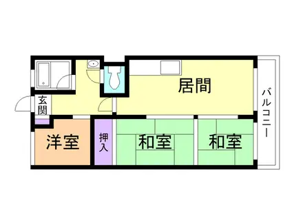 めぐみマンション(3DK/2階)の間取り写真