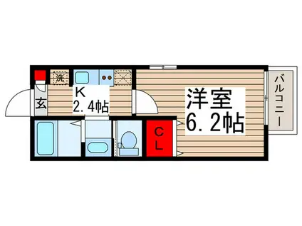 二和壱番館(1K/2階)の間取り写真