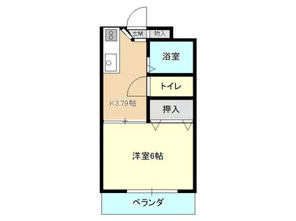 コーポ三浦(1K/2階)の間取り写真