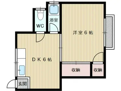 相寿荘(1DK/1階)の間取り写真