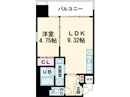 プレジオ亀有(1LDK/4階)の間取り写真
