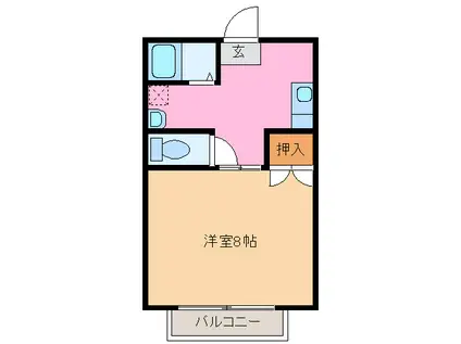 メゾンYOU A棟(1K/1階)の間取り写真