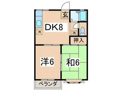 グリーンハウス キムラ(2DK/1階)の間取り写真