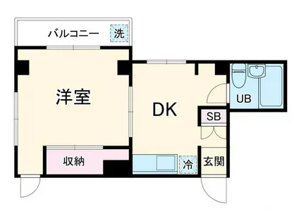 ポルト京急田浦(1DK/2階)の間取り写真
