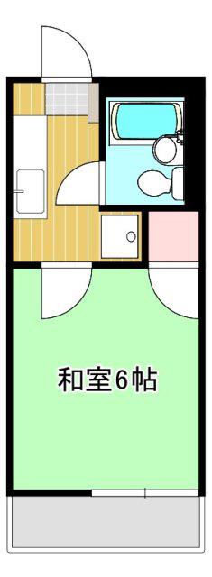 ほたるA(1K/2階)の間取り写真