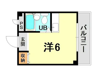 シャトー第9神戸(ワンルーム/2階)の間取り写真