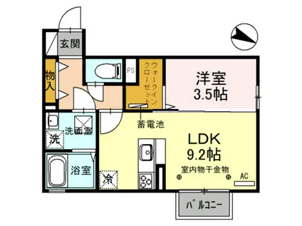 シェレトワレ上冨居(1LDK/1階)の間取り写真