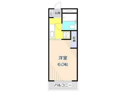 サンアベニュー富士(1K/2階)の間取り写真