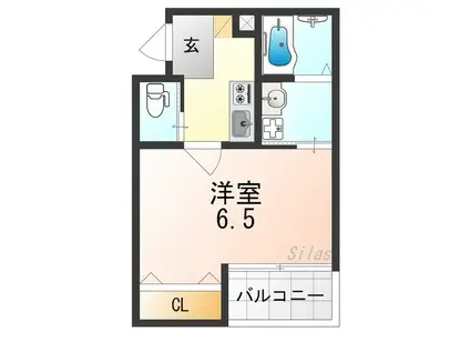 1ER つばきII(1K/3階)の間取り写真