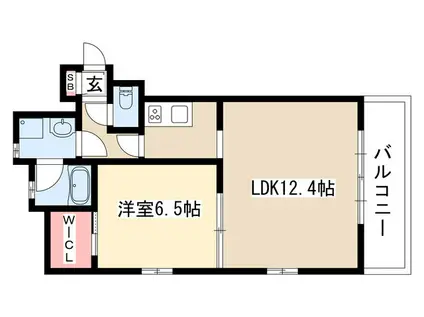 エルミタージュ新栄(1LDK/6階)の間取り写真