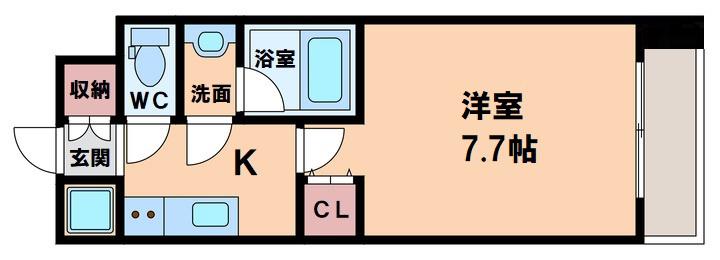 インプルーブ四天王寺(1K/3階)の間取り写真