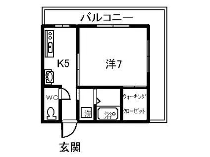 松田ハイツ(1DK/2階)の間取り写真