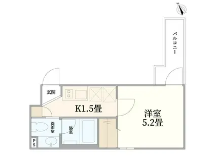 メゾンアルブル川崎(1K/1階)の間取り写真