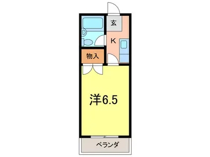 ハイツ銭成(1K/3階)の間取り写真