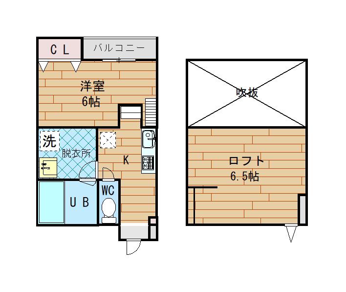 シャルマンコートII(1SK/1階)の間取り写真