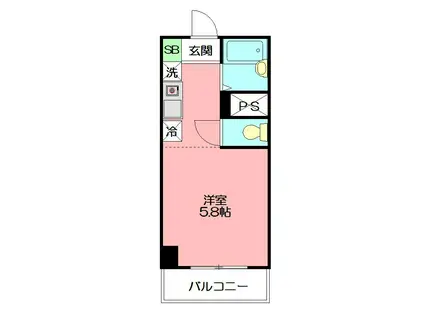 ベルハイム東戸塚(ワンルーム/3階)の間取り写真