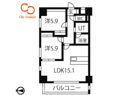 スタジオスクエア大須(2LDK/10階)の間取り写真