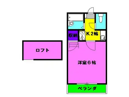 シャイニー松富(1K/1階)の間取り写真