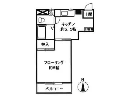 メゾンシマダ(1DK/3階)の間取り写真