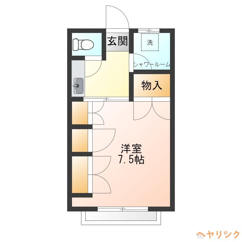 コーポイノウエ(1K/2階)の間取り写真
