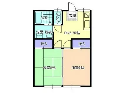 コーポ・ドリーム2(2DK/2階)の間取り写真