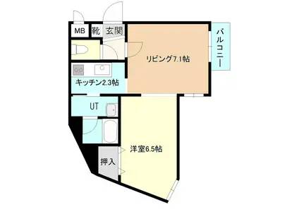 コーポげんじ菊水(1LDK/4階)の間取り写真