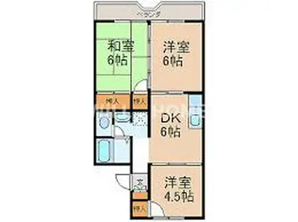 清水ハイツ(3DK/1階)の間取り写真