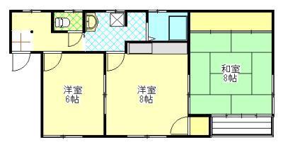 みよし荘(2DK/2階)の間取り写真