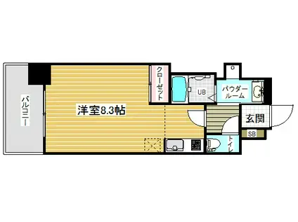 アスヴェル兵庫駅前(ワンルーム/10階)の間取り写真