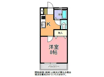 ルミナス(1K/2階)の間取り写真