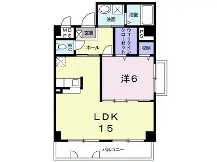 アーバン フレンドリー(1LDK/4階)の間取り写真