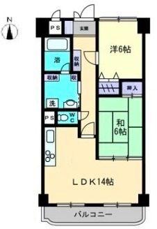 リバティハウス(2LDK/3階)の間取り写真