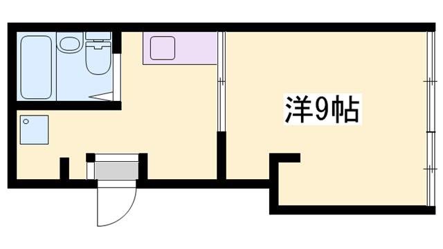 インタービレッジ塩町III(1K/2階)の間取り写真