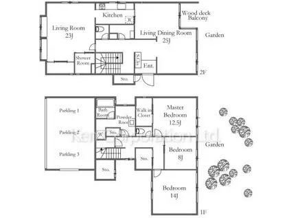 白金ガーデンハウス(4SLDK/2階)の間取り写真