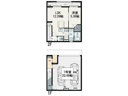 IXO IL GARAGE78(1LDK/1階)の間取り写真