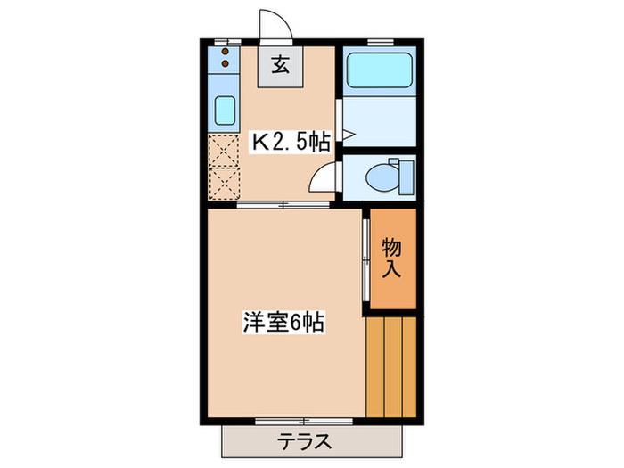 ハイツライラック(1K/1階)の間取り写真