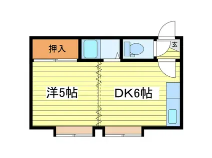 メゾンジカータ(1DK/2階)の間取り写真