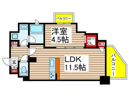 フェアリア 船橋本町(1LDK/2階)の間取り写真