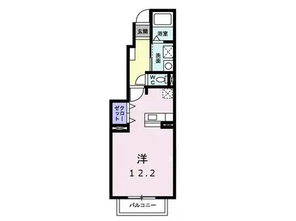 ネオ・チェリッシュI(ワンルーム/1階)の間取り写真