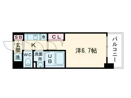 ALIVIS福島海老江(1K/7階)の間取り写真