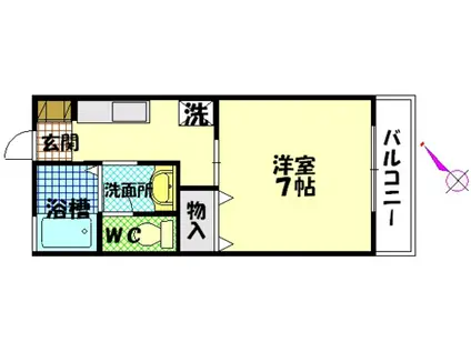 セジュール廿日市(1K/2階)の間取り写真