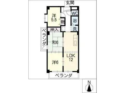 サンハイツ・オオヒガシ(3LDK/1階)の間取り写真