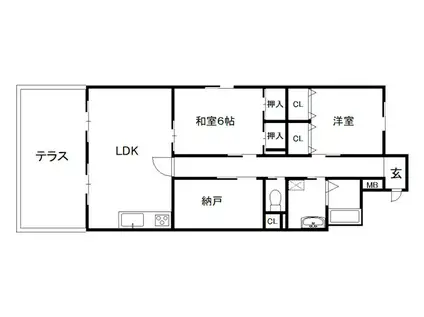 LOTUS GRANDE MARUTAMACHI(2LDK/1階)の間取り写真
