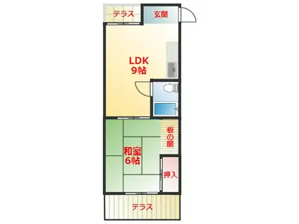 メゾンソルトイン(1LDK/1階)の間取り写真